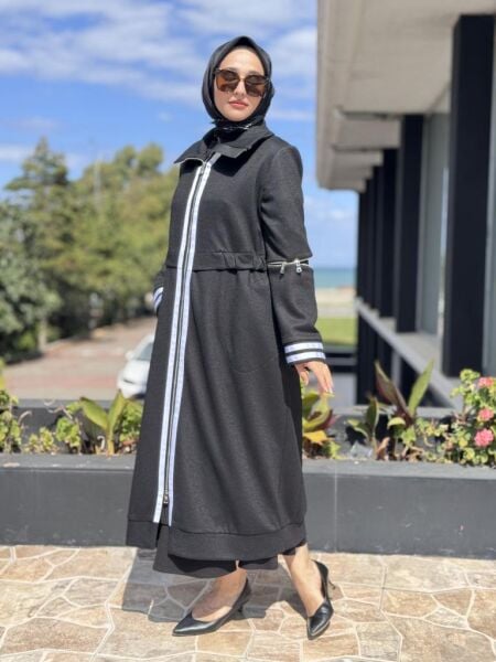 Misswhence Spor Çizgi Detaylı Keçe Pardesü 38503