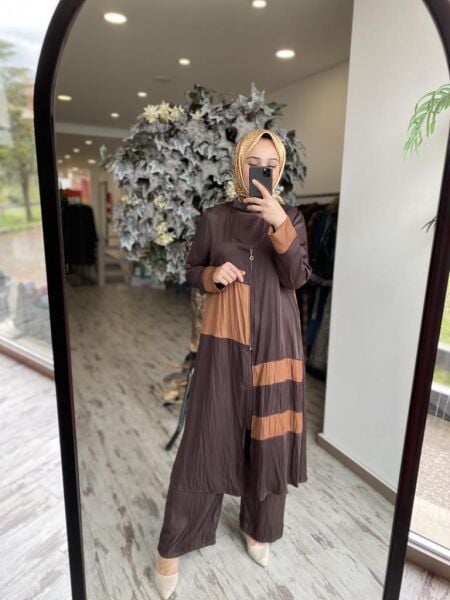 Almarwah Kraşlı Yelek Tunik Pantolon Takım 202737