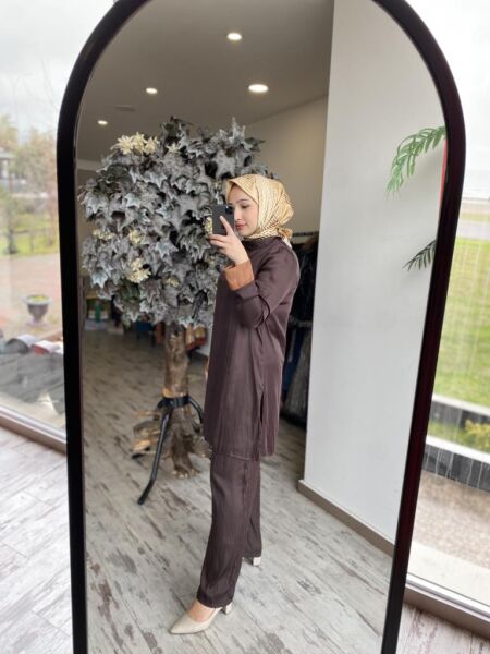 Almarwah Kraşlı Yelek Tunik Pantolon Takım 202737