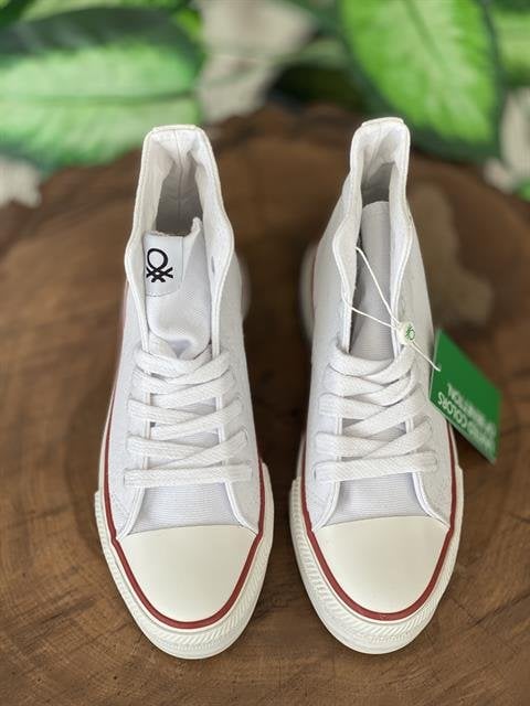 Benetton Yüksek Tabanlı Converse Ayakkabı 30939 BEYAZ - 40