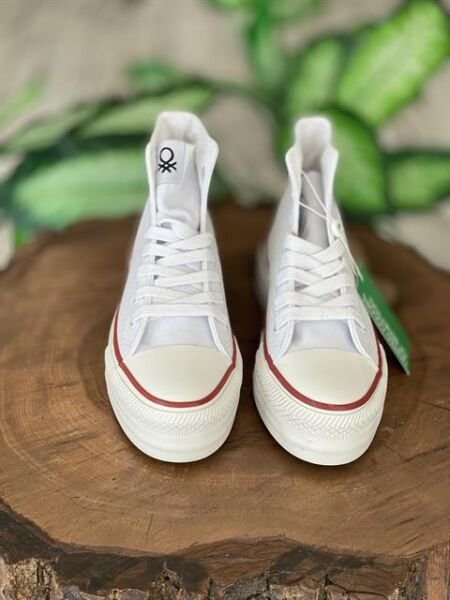 Benetton Yüksek Tabanlı Converse Ayakkabı 30939 BEYAZ - 40