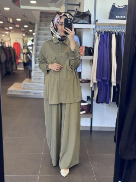 Qupra Viscon Gömlek Pantolon Takım WAB82050