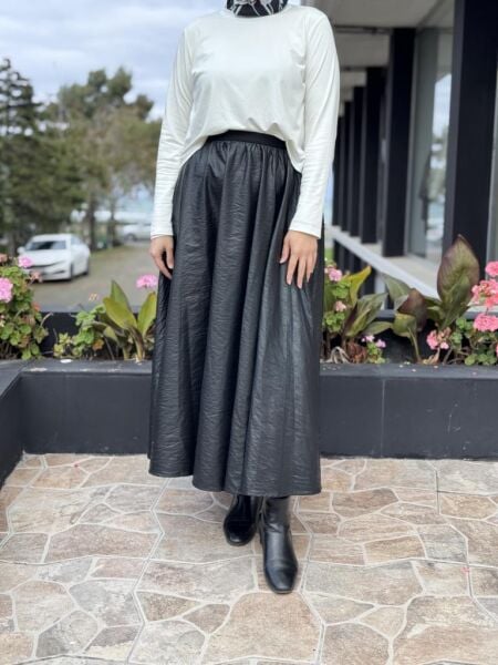 Ghisa Beli Lastikli Deri Etek G5383