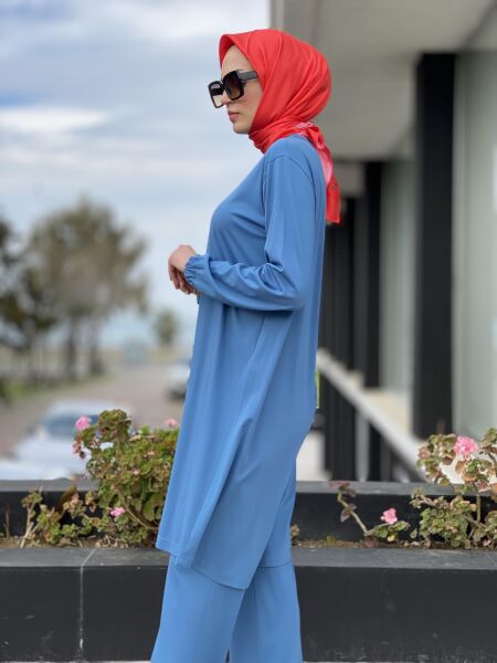 Misswhence Basic Viscon Tunik 35025 MAVİ - 42