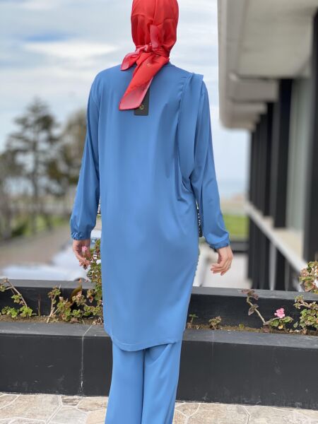 Misswhence Basic Viscon Tunik 35025 MAVİ - 42