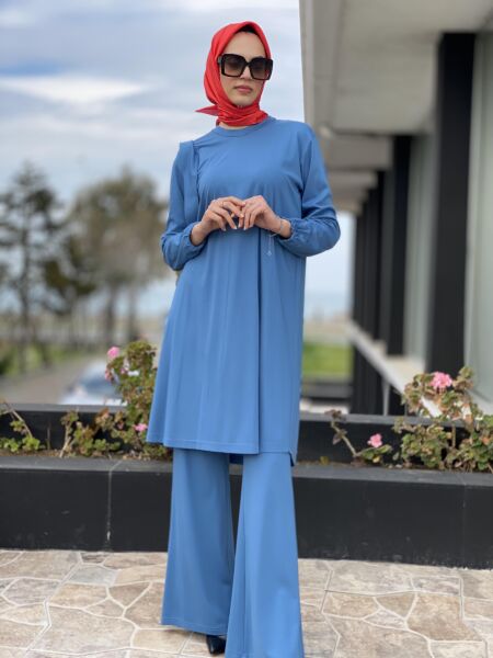 Misswhence Basic Viscon Tunik 35025 MAVİ - 44