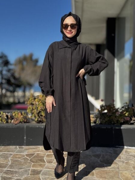 Misswhence Yanları Nakış Detaylı Gömlek Pantolon Takım 37301