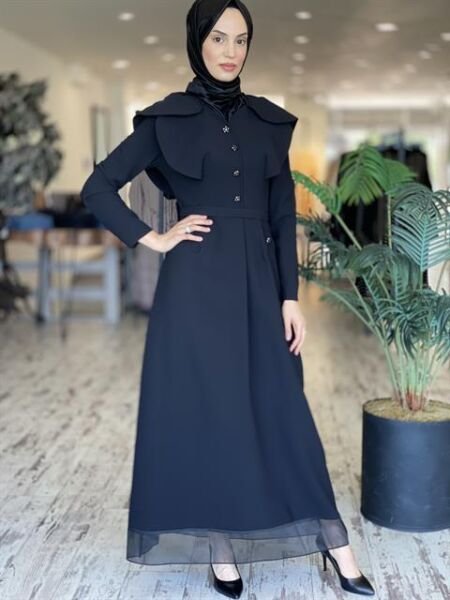 SENNA Arcıa Siyah Tesettür Abiye Elbise 3010S23