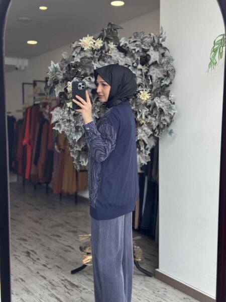 Tığ Triko İçi Kolsuz Bluzlu Pantolonlu 3 lü Takım TKM2059