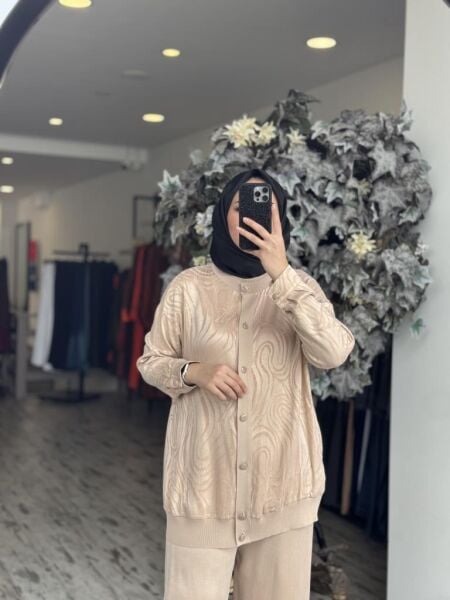 Tığ Triko İçi Kolsuz Bluzlu Pantolonlu 3 lü Takım TKM2059