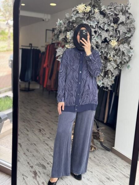 Tığ Triko İçi Kolsuz Bluzlu Pantolonlu 3 lü Takım TKM2059