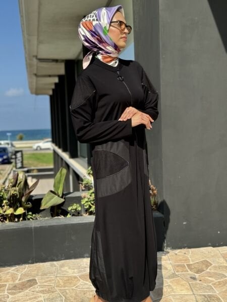 Almarwah File Fermuar Detaylı Siyah Kap 404877