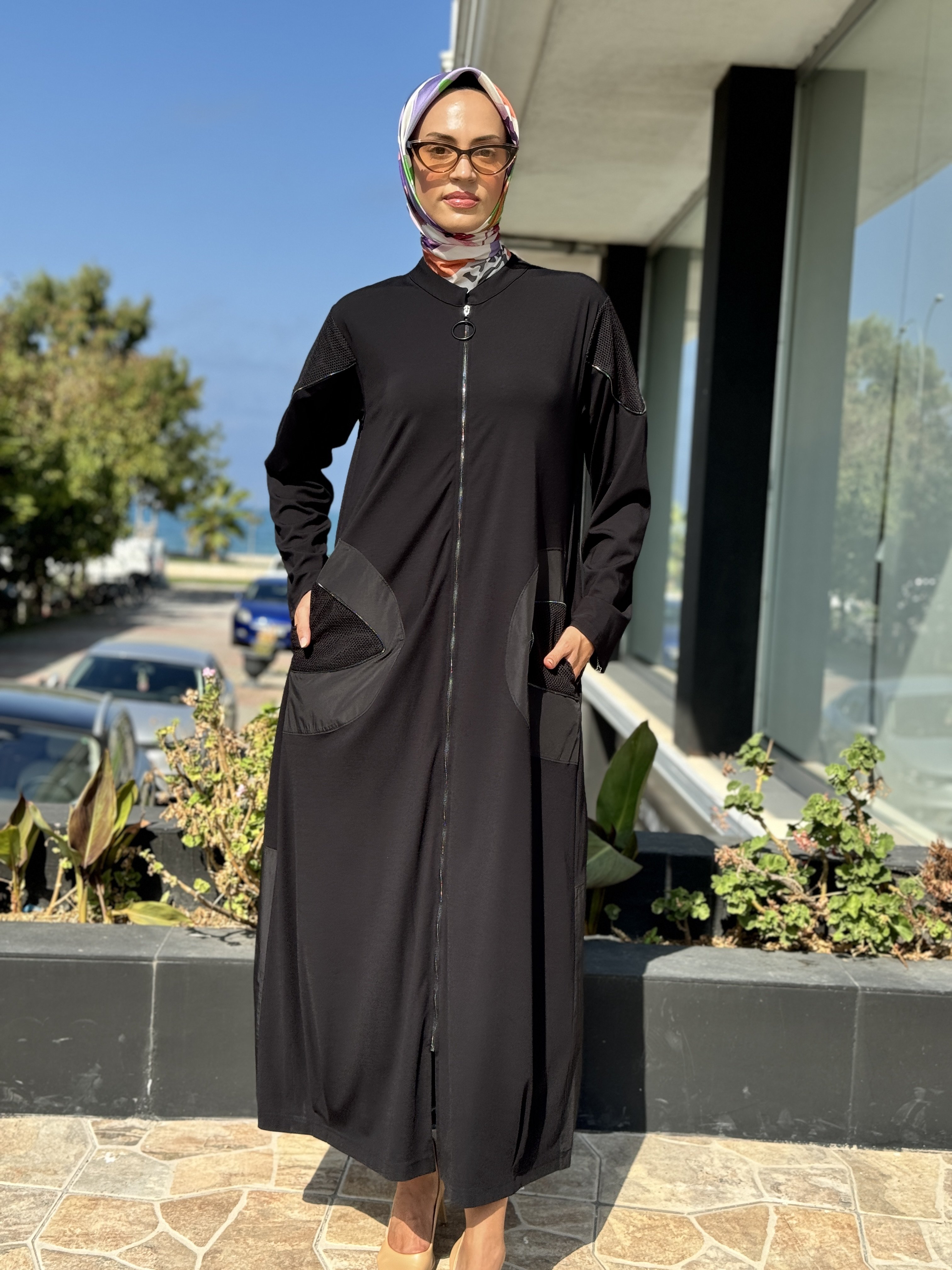 Almarwah File Fermuar Detaylı Siyah Kap 404877