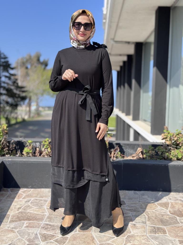 Misswhence Büzgü Detaylı Modal Elbise 37848