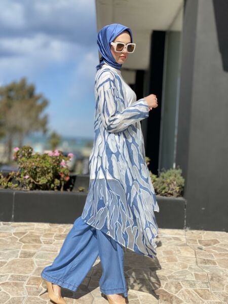 Almarwah Desenli Denim Cepli File Kap 404830