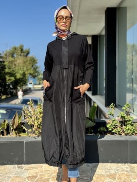 Almarwah Fermuarlı Kapüşonlu Paraşüt Kap 404812