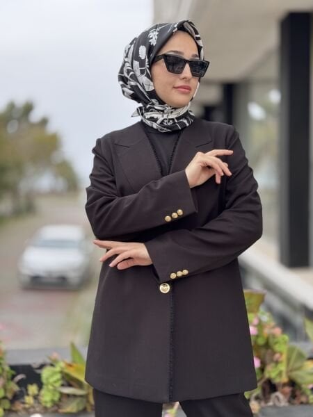 Ghisa Gold Düğmeli Blazer Ceket Pantolon Takım 3263