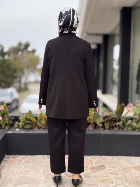 Ghisa Gold Düğmeli Blazer Ceket Pantolon Takım 3263