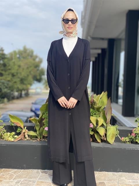 Tığ Triko Ters Dikiş Detaylı Rayon Hırka HRK21468