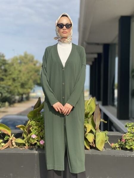 Tığ Triko Ters Dikiş Detaylı Rayon Hırka HRK21468