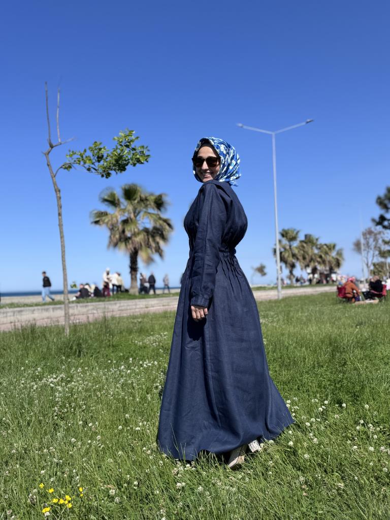 QooQ Store Flex Keten Elbise 25SS403