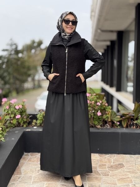 Misswhence Fermuar Detaylı Teddy Yelek 38701