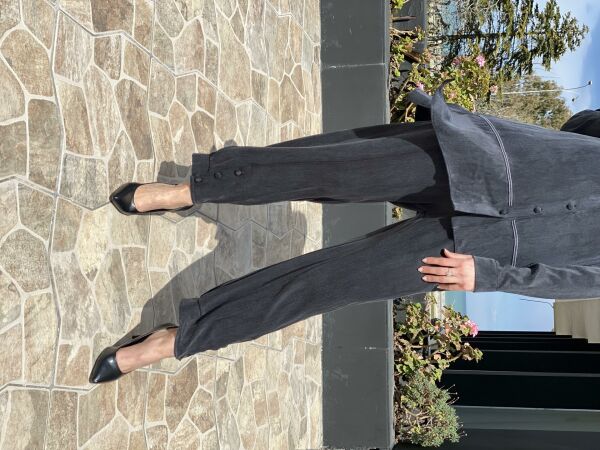 Almarwah Paçası Düğmeli Beli Lastikli Cupra İpek Pantolon 606045 KAHVE - 38