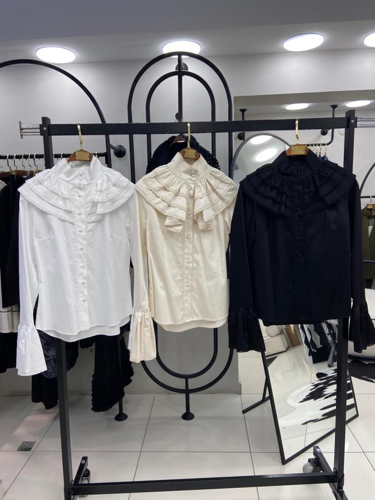 Kahma Fırfır Detaylı Poplin Gömlek