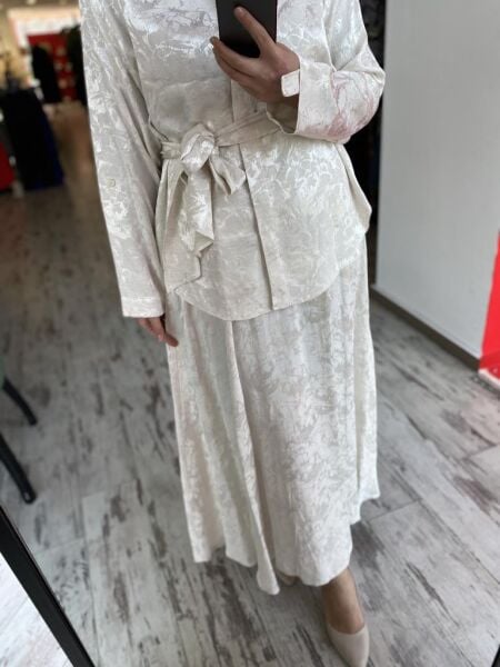 Almarwah Jakarlı Gömlek Etek Takım 202783