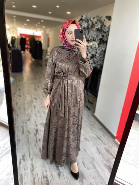 Almarwah Jakarlı Gömlek Etek Takım 202783