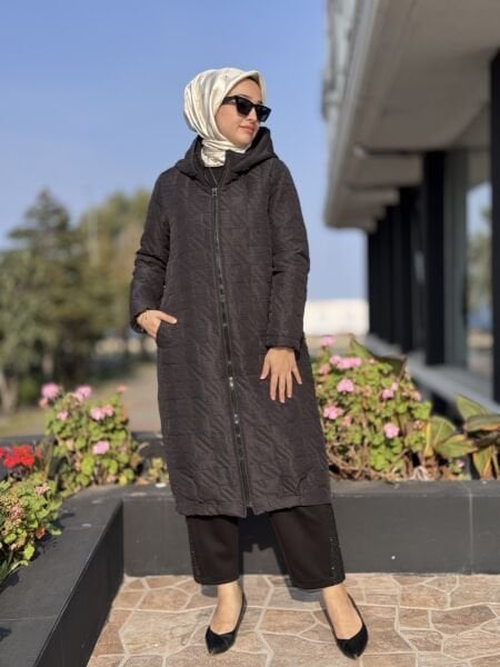 Almarwah Yanları Fermuar Detaylı Kapitone Mont 505331