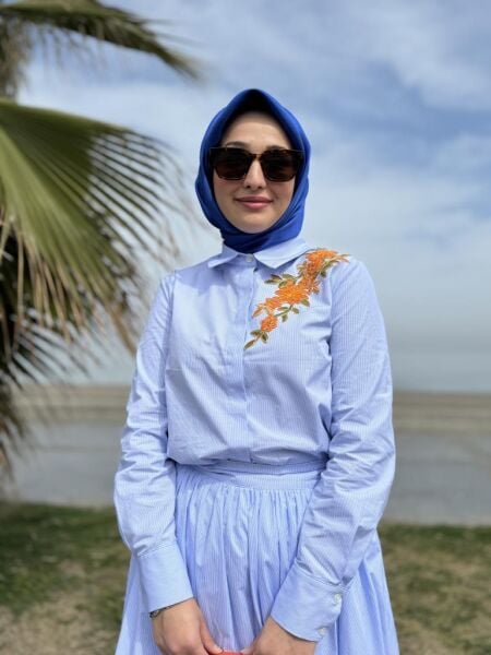 Vuu Çizgili Poplin Gömlek Etek Takım 25SSVB1029