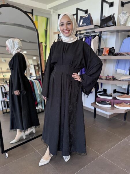 Vuu Simli Şal Desenli Boncuklu Elbise 25SSV4023