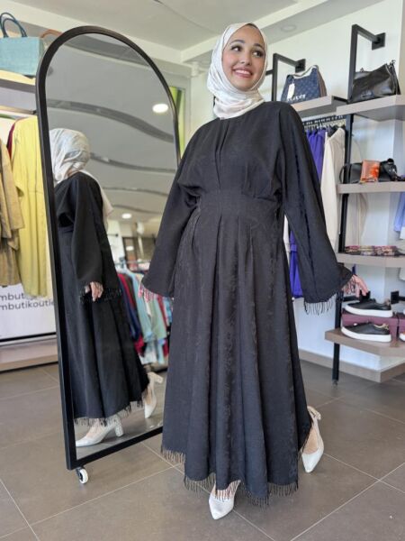 Vuu Simli Şal Desenli Boncuklu Elbise 25SSV4023