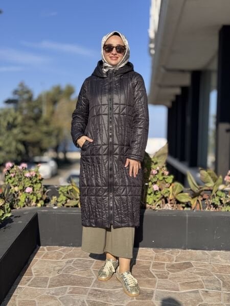 Almarwah Yanları Fermuar Detaylı Kapitone Mont 505331S