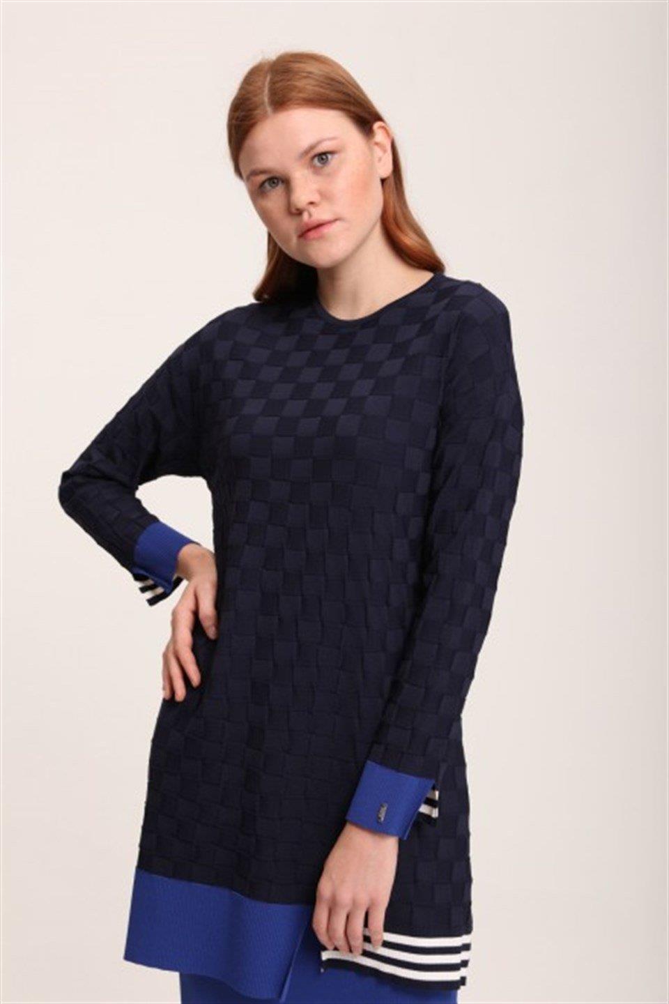 İnvee Kare Desen Tunik 6401 EFLATUN - 1