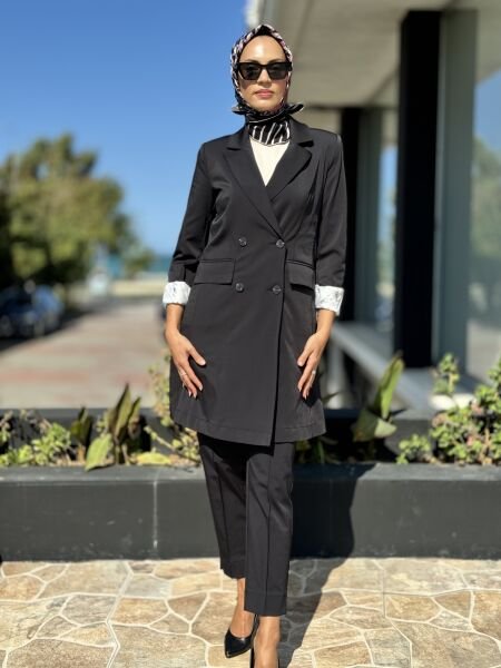 Almarwah  Beli Lastikli Kanvas Siyah Pantolon 606063 SİYAH - 38