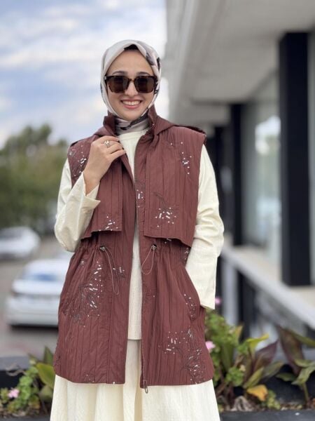 Ghisa Belden Büzgülü Kapitone Yelek 3236