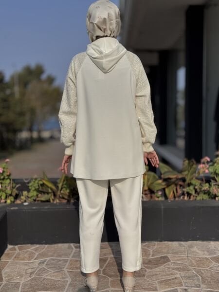 Ghisa Tüvit Kumaş Detaylı Fermuarlı Ceket Pantolon Takım