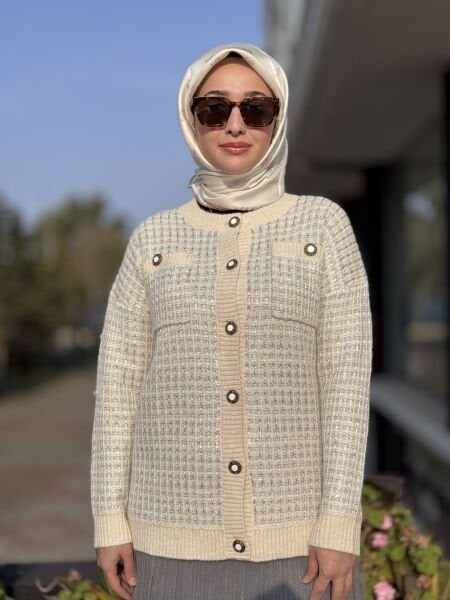 Ghisa Düğme Detaylı Triko Hırka