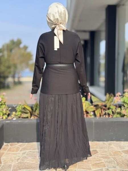 Qupra Kemer ve Şifon Detaylı Elbise WAC95011