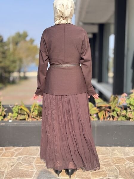 Qupra Kemer ve Şifon Detaylı Elbise WAC95011