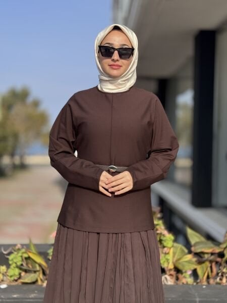 Qupra Kemer ve Şifon Detaylı Elbise WAC95011