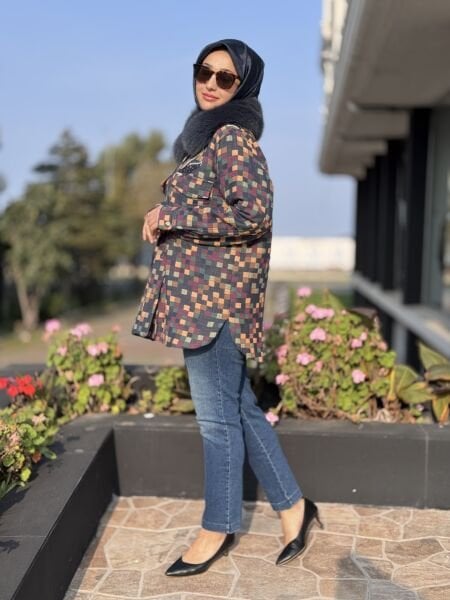 Qupra Seyyar Kürk Detaylı Renkli Ceket WAC91007