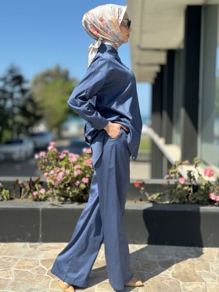 QOOQ Baz Pantolon 24SS301 İNDİGO - 40