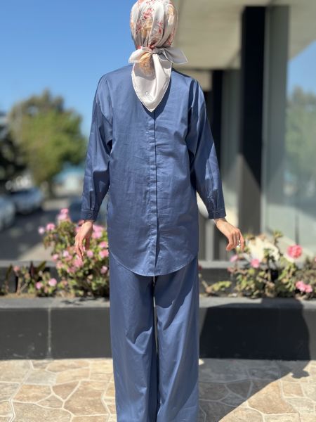 QOOQ Baz Pantolon 24SS301 İNDİGO - 42