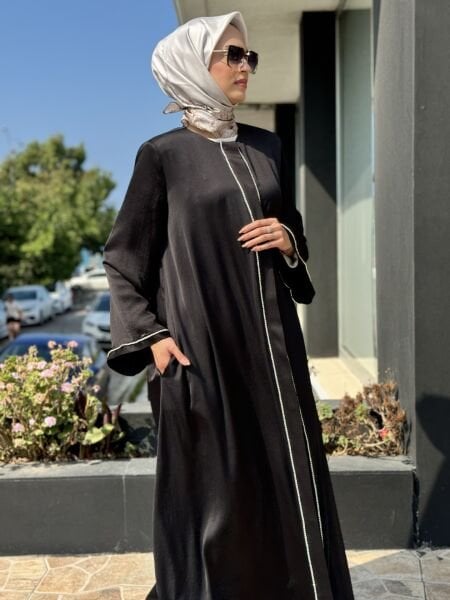 SENNA Chıcago Taş Detaylı Abaya/Ferace SD45005