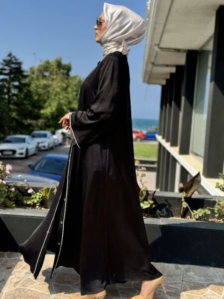 SENNA Chıcago Taş Detaylı Abaya/Ferace SD45005 SİYAH - 38