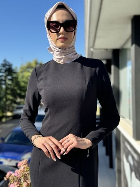 Jamila Sarah Kolları Yakası Taşlı 2 Li Siyah Pelerin,Balık Abiye Elbise 3049