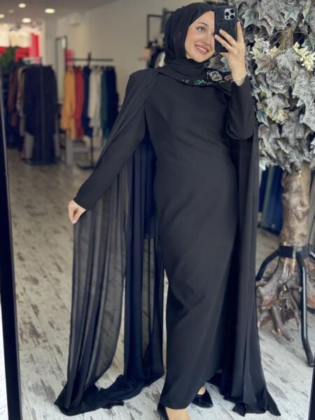 SENNA Reneta Pelerinli (Çıkartılabilir) Dress SD30111